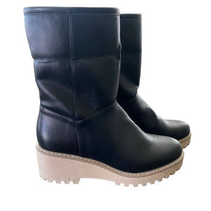 Dolce Vita RUMEE  Pull-On Boot Faux Fur Upper Black Women's Size 8.5 New